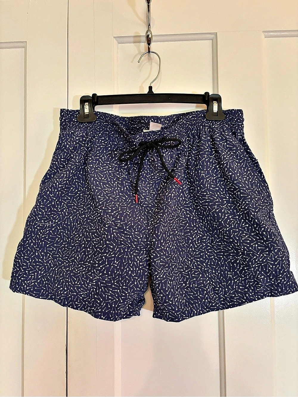Paul Smith Men's Abstract Swim Shorts in Blue & White Size XL